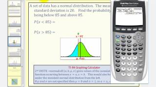 Normal Distribution Find Probability of Data Values Using the TI84 [upl. by Baylor]