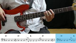 Uriah Heep Lady In Black Bass cover with notation [upl. by Ike]