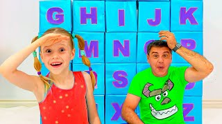 Nastya and dad are learning the alphabet [upl. by Atnicaj]