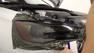 HOW TO Tint  Smoke Headlights using vinyl overlays  DIY [upl. by Ahsiekam]