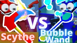 Bubble Wand VS Scythe  Roblox Bee Swarm Simulator [upl. by Eelyek]