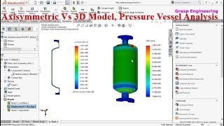 Axisymmetric Analysis of Pressure Vessel Using Solidworks [upl. by Hessney]