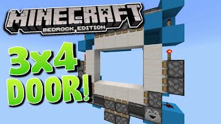 Minecraft Bedrock 4x3 Piston Door TUTORIAL Xbox PE Ps4 Win 10 MCBE [upl. by Tterraj598]