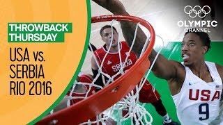 USA vs Serbia  Basketball  Rio 2016  Condensed Game  Throwback Thursday [upl. by Deehahs]