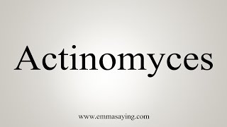 How To Say Actinomyces [upl. by Vigen]