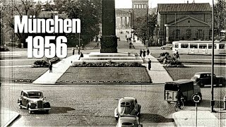 München 1956  Autofahrt  Verkehr  Traffic  early dashcam  Munich 1950´s [upl. by Crispas]