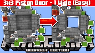 Minecraft Bedrock  3X3 PISTON DOOR  EASY  1WIDE  Tutorial  MCPEXboxPS4WindowsSwitch [upl. by Ayotel]