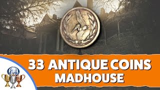 Resident Evil 7 Madhouse  All 33 Antique Coin Locations on Madhouse Difficulty Mad Pelicans [upl. by Mariano686]