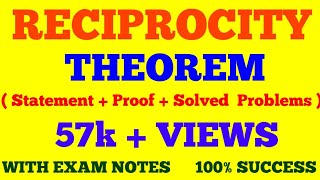 RECIPROCITY THEOREM  STATEMENT AND PROOF OF RECIPROCITY THEOREM  BASIC ELECTRONICS  WITH NOTES [upl. by Adiehsar]