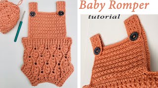 How to crochet baby romper  Gorgeous baby romper pattern  Baby romper tutorial [upl. by Krebs]