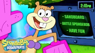 An Entire Day with SANDY CHEEKS ☀️ Hour by Hour  SpongeBob [upl. by Amikat]