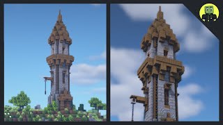 How To Build A Tower In Minecraft Easy Tutorial 2021 [upl. by Mela]