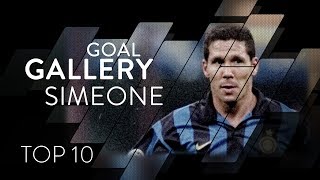 DIEGO SIMEONE  INTER TOP 10 GOALS  Goal Gallery 🇦🇷🖤💙 [upl. by Adlesirg]