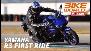 2019 Yamaha R3 First Ride Review [upl. by Tnerb379]