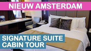 Nieuw Amsterdam Signature Suite Cabin Tour Holland America [upl. by Feltie]