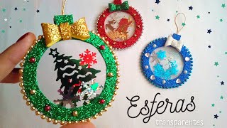 🎅 DIY🎄Originales Esferas de Navidad shaker quotTransparentes y Rellenasquot Súper fáciles [upl. by Anelram727]