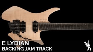 Plini Inspired Modern Atmospheric Fusion Guitar Backing Track Jam in E Lydian  90 BPM [upl. by Arocahs]