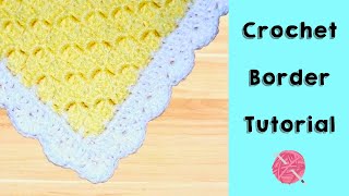 How To Crochet A Shell Border On A Blanket  Afghan Shell Border Easy [upl. by Kier428]