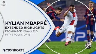 Kylian Mbappé Extended Highlights from Barcelona vs PSG  Round of 16  UCL on CBS Sports [upl. by Yerak]