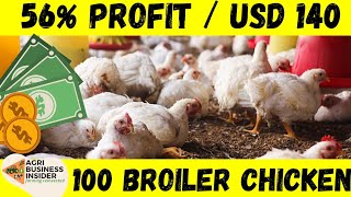 100 Broilers Chicken Cost amp Profit Analysis  Broiler Chicken Financial Business Plan [upl. by Abad]