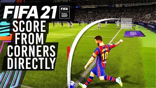 FIFA 21  How to Score Directly From Corner Kicks Olympic Goal Tutorial [upl. by Robinia832]