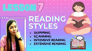 Lesson 7 Reading Styles Skimming Scanning Intensive Reading Extensive Reading ENGLISH 7 [upl. by Anaihs935]