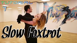 Slow Foxtrot Lesson  Feather Step Reverse Turn Three Step Natural Weave Change of Direction [upl. by Rekoob]