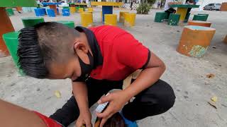 14 Yr Old SHOE SHINE BOY GOT SKILLS  Downtown Cancun Mexico 🇲🇽 [upl. by Enoitna917]