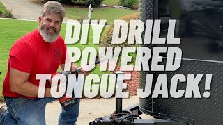 DIY DRILL POWERED TONGUE JACK FOR A TRAILER [upl. by Gatias]