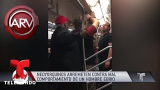 Borracho racista recibe su merecido  Al Rojo Vivo  Telemundo [upl. by Isyad]