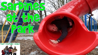 SARDiNES Hide And Seek At The Park Dad Gets Stuck  That YouTub3 Family Family Channel [upl. by Memory]