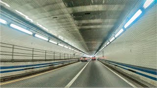 Hampton Roads Bridge Underwater Tunnel  Driving 4K  Norfolk  Virginia [upl. by Odlonra]