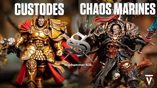 NEW CODEX Chaos Space Marines vs Custodes Warhammer 40K Battle Report SiegeStudios [upl. by Witha]