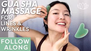 Gua Sha Massage For Fine Lines amp Wrinkles  FOLLOW ALONG ♡ Lémore ♡ [upl. by Aspa]