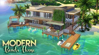 The Sims 4 Island Living  MODERN BEACH HOUSE  NO CC Speed Build [upl. by Edmea]