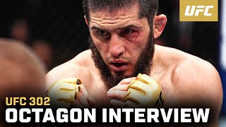 Islam Makhachev Octagon Interview  UFC 302 [upl. by Ahsiam]