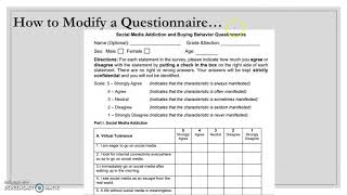 How to modify questionnaire  Quantitative Research for SHS [upl. by Luthanen942]