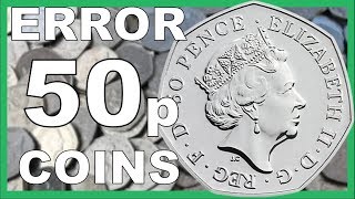 50p ERROR COINS TO LOOK FOR IN CIRCULATION WORTH ££££s  2018 VIDEO [upl. by Dorthea739]