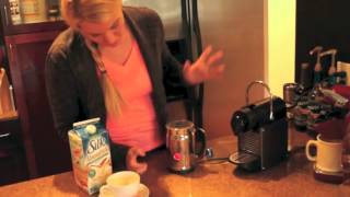 Nespresso Aeroccino Plus Frother Review Frothing Almond Milk [upl. by Yannodrahc]