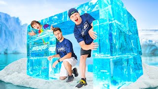 Building An IGLOO FORT Out Of ICE CHALLENGE [upl. by Hsreh]