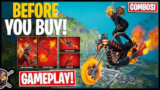 NEW GHOST RIDER Bundle Gameplay  Combos Before You Buy Fortnite Battle Royale [upl. by Salomi]