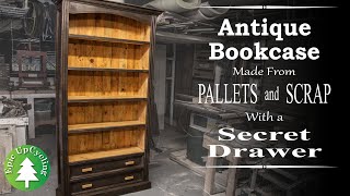 Secret Drawer Bookcase made from Pallet and Scrap Wood [upl. by Atsirak]