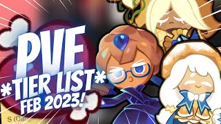 CRAZY RISES UPDATED PVE Tier List Feb 2023  Cookie Run Kingdom [upl. by Haila698]