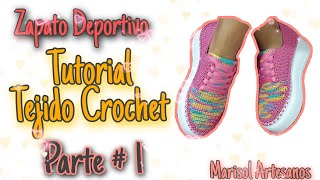 Zapato Deportivo Tejidos a crochet Parte 1 [upl. by Lemraj]