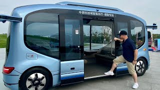 Riding an Autonomous Bus ON THE CITY STREETS in China Xiaoyu 20 [upl. by Nwahsak]