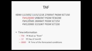 How to read a TAF [upl. by Marrilee998]