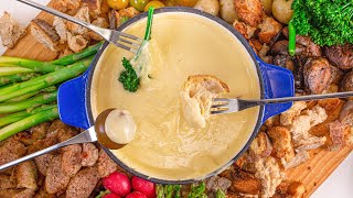 How To Make Cheese Fondue By Rachael [upl. by Chiarra]